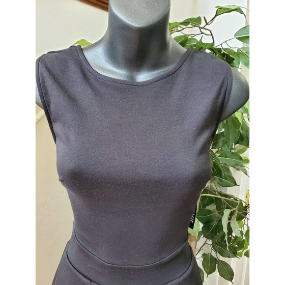 NY&C Women's Solid Black 100% Cotton Round Neck Sleeveless Casual Romper Size S - Picture 5 of 12